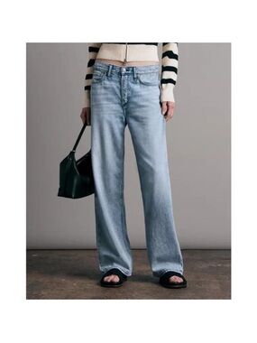 Rag & Bone Featherweight Logan Wide-Leg Jeans Venice Light Wash Blue 25
